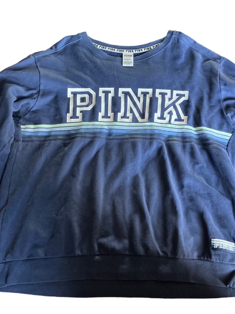 Victoria's Secret PINK Navy Sweatshirt with Stripe Detail